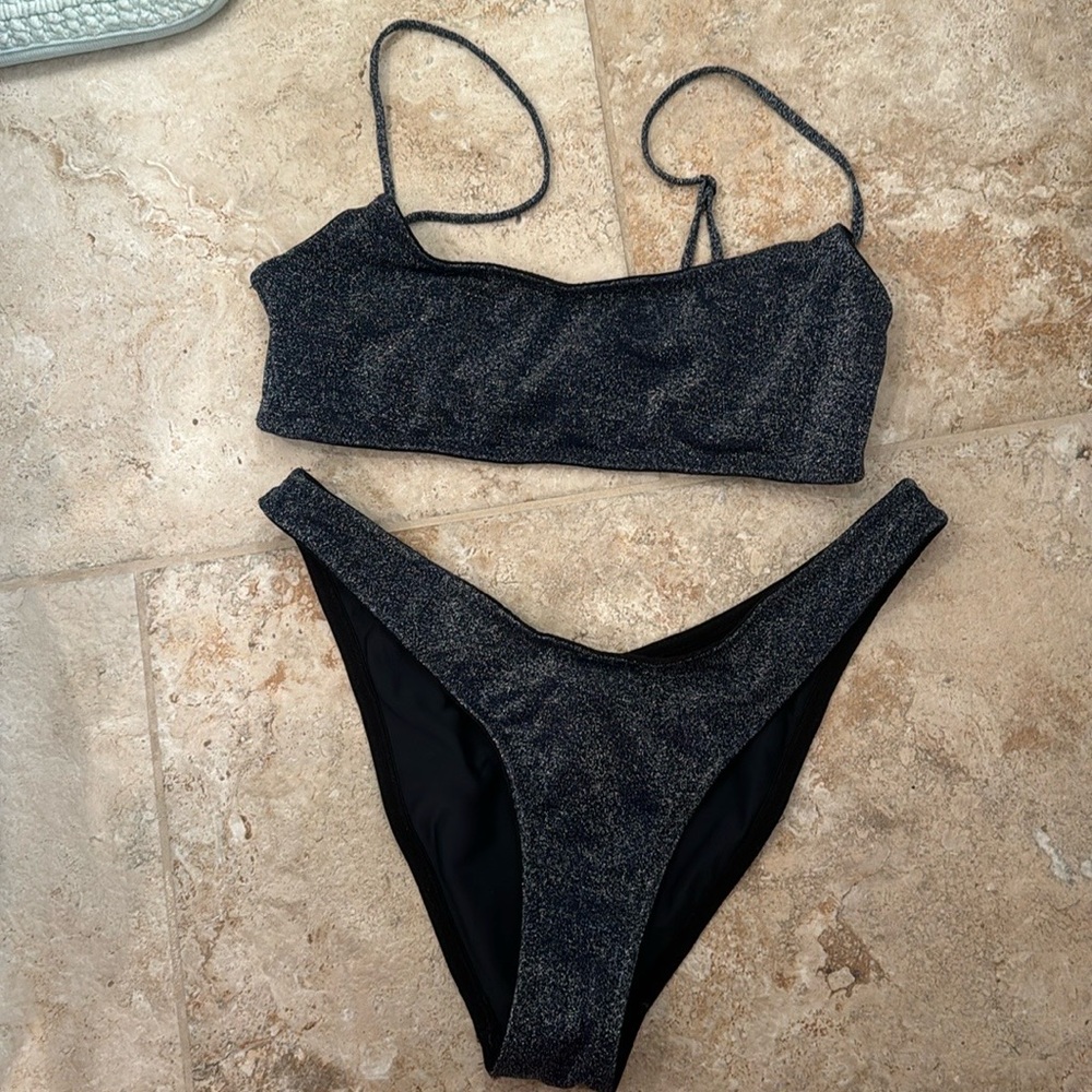 sparkly blue triangl bottoms